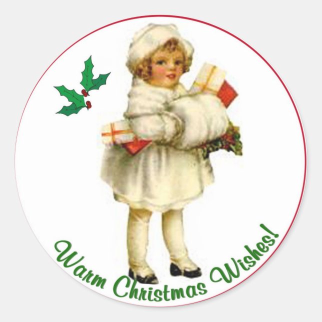 Vintage Christmas Round Seals #3 (Front)