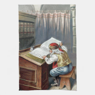 Vintage Christmas, Saint Nicholas Naughty or Nice  Kitchen Towel