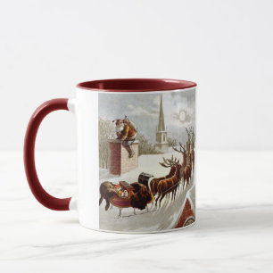 Vintage Christmas, Saint Nicholas on the Rooftop Mug