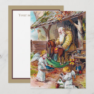 vintage Christmas Santa Angels add sentiment Card