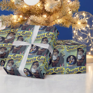 Vintage Christmas, Santa Claus and His Works Book Wrapping Paper