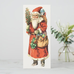 Vintage Christmas, Santa Claus Die Cut Image Invitation