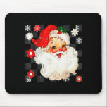 Vintage Christmas Santa Claus Face Checkered Old F Mouse Pad<br><div class="desc">Vintage Christmas Santa Claus Face Checkered Old Fashioned</div>