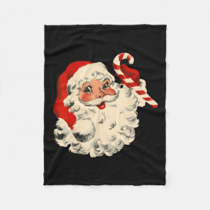 Vintage Christmas Santa Claus Face Funny Old Fashi Fleece Blanket