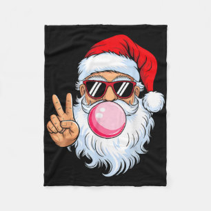 Vintage Christmas Santa Claus Face Funny Old Fashi Fleece Blanket