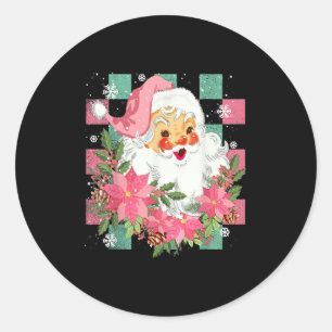 Vintage Christmas Santa Claus Face Funny Old Nk Xm Classic Round Sticker