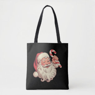 Vintage Christmas Santa Claus Face Funny Old  Tote Bag