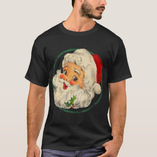 Vintage Christmas Santa Claus Face Old Fashioned T T-Shirt