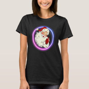 Vintage Christmas Santa Claus Face Old Fashioned V T-Shirt