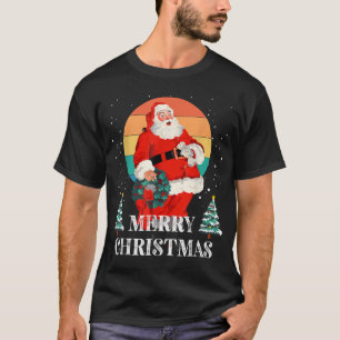 Vintage Christmas Santa Claus Gifts Boys Kids Xmas T-Shirt
