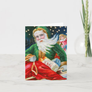 Vintage Christmas- santa claus  Holiday Card