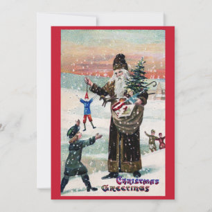 Vintage Christmas Santa Claus Holiday Card