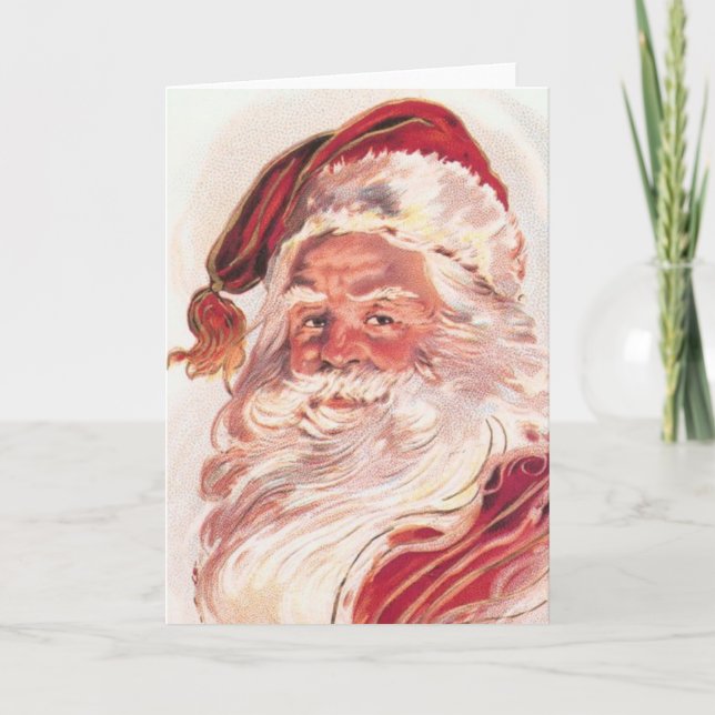 Vintage Christmas Santa Claus Holiday Card (Front)