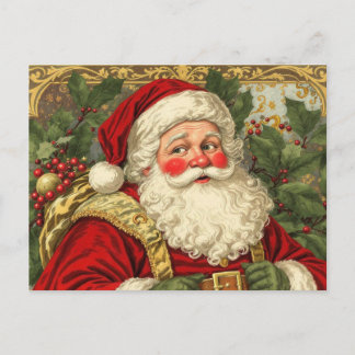 Vintage Christmas Santa Claus Holiday Postcard