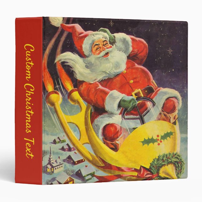 Vintage Christmas, Santa Claus in a Spaceship Binder (Front/Spine)