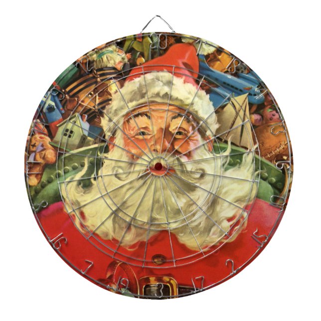 Vintage Christmas, Santa Claus in Sleigh with Toys Dartboard (Front)