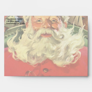 Vintage Christmas, Santa Claus in Sleigh with Toys Envelope