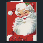 Vintage Christmas Santa Claus, Jolly and Winking<br><div class="desc">Vintage illustration Christmas holiday design featuring a happy,  jolly Santa Claus wearing a hat and winking as if he has a secret. Ho,  ho,  ho,  Merry Christmas!</div>