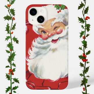 Vintage Christmas Santa Claus, Jolly and Winking Case-Mate iPhone 14 Case