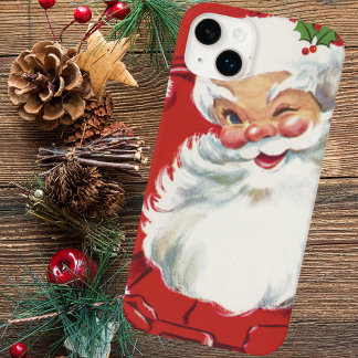 Vintage Christmas Santa Claus, Jolly and Winking iPhone 15 Case