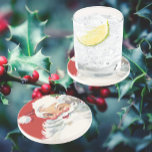 Vintage Christmas Santa Claus, Jolly and Winking Coaster<br><div class="desc">Vintage illustration Christmas holiday design featuring a happy,  jolly Santa Claus wearing a hat and winking as if he has a secret. Ho,  ho,  ho,  Merry Christmas!</div>