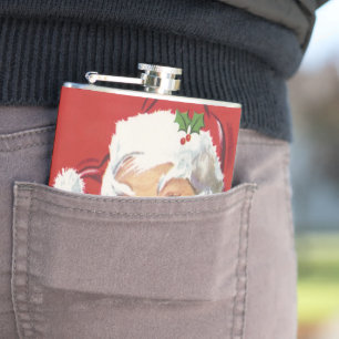 Vintage Christmas Santa Claus, Jolly and Winking Hip Flask