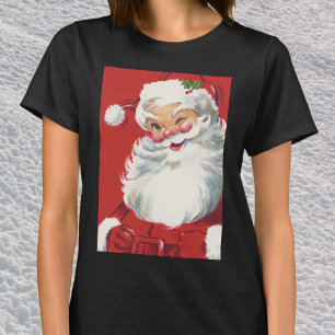Vintage Christmas Santa Claus, Jolly and Winking T-Shirt