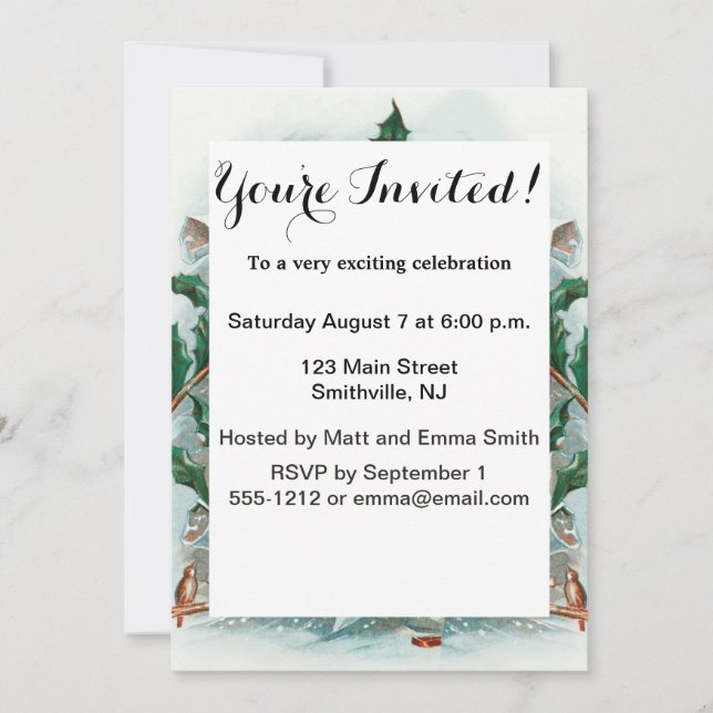 Vintage Christmas Santa Claus Merry Greeting Invitation (Front)