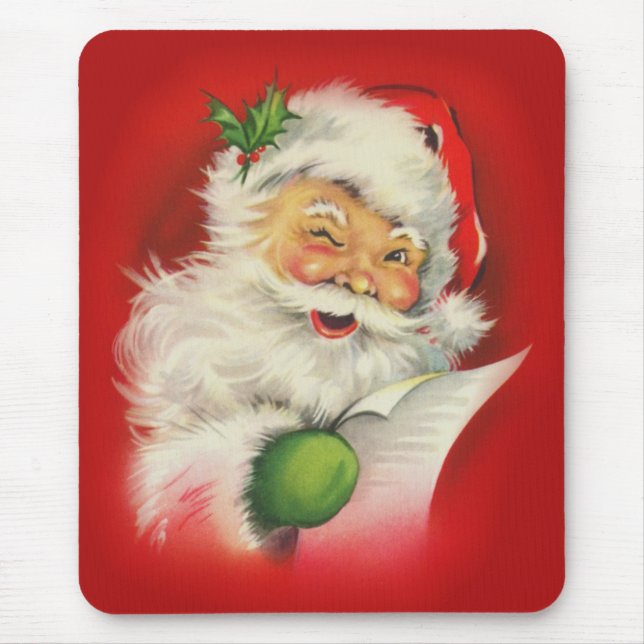 Vintage Christmas Santa Claus Mouse Pad (Front)