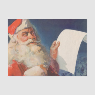 Vintage Christmas, Santa Claus Naughty Nice List Tissue Paper