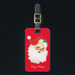 Vintage Christmas Santa Claus on Red Luggage Tag<br><div class="desc">Vintage Christmas Santa Claus on red Luggage Tag. All texts ready to be personalized.</div>