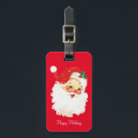 Vintage Christmas Santa Claus on Red Luggage Tag<br><div class="desc">Vintage Christmas Santa Claus on red Luggage Tag. All texts ready to be personalized.</div>