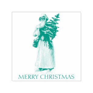 VINTAGE CHRISTMAS SANTA CLAUS RUBBER STAMP