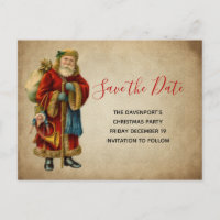 Vintage Christmas Santa Claus Save the Date