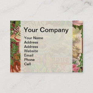Vintage Christmas Santa Claus Sleigh Business Card