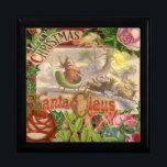 Vintage Christmas Santa Claus Sleigh Gift Box<br><div class="desc">A vintage santa from the 1800s is waving hello.</div>