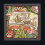Vintage Christmas Santa Claus Sleigh Keepsake Box<br><div class="desc">A vintage santa from the 1800s is waving hello.</div>