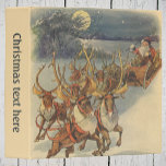 Vintage Christmas Santa Claus Sleigh with Reindeer Binder<br><div class="desc">Vintage illustration Victorian Merry Christmas holiday scene featuring Santa Claus and his reindeer delivering toys on Christmas Eve. Santa is flying over the snow on a chilly winter night with a full moon in the sky.</div>