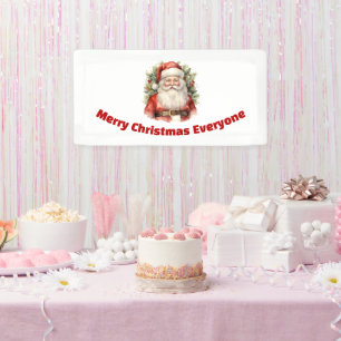 Vintage Christmas Santa Claus Smiling Banner