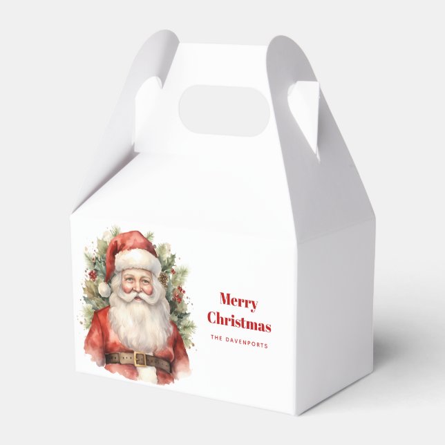 Vintage Christmas Santa Claus Smiling Favor Box (Front Side)