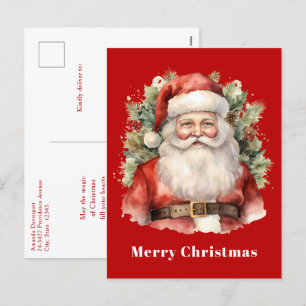 Vintage Christmas Santa Claus Smiling Holiday Postcard