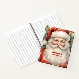 Vintage Christmas Santa Claus Smiling Notebook