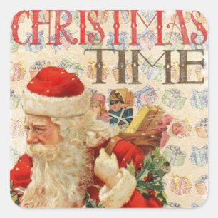 Vintage Christmas Santa Claus Stickers