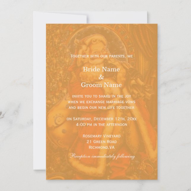 Vintage Christmas Santa Claus   winter wedding Invitation (Front)