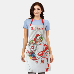 Vintage Christmas, Santa Claus with Candy Canes Apron