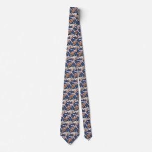 Vintage Christmas Santa Claus With Flying Reindeer Tie