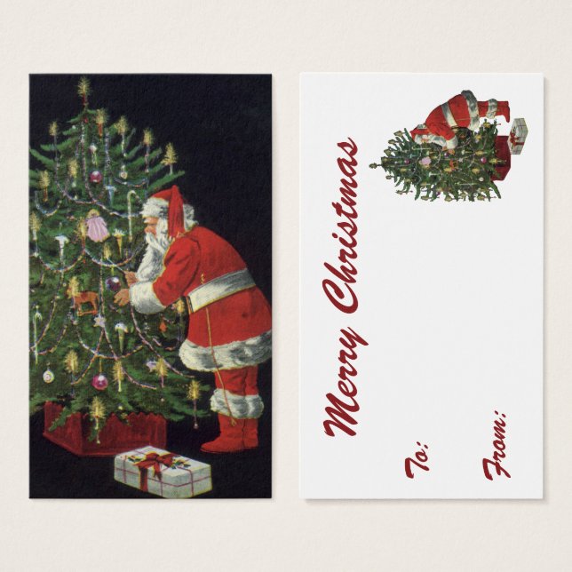 Vintage Christmas, Santa Claus with Presents (Front & Back)