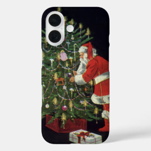 Vintage Christmas, Santa Claus with Presents iPhone 16 Case