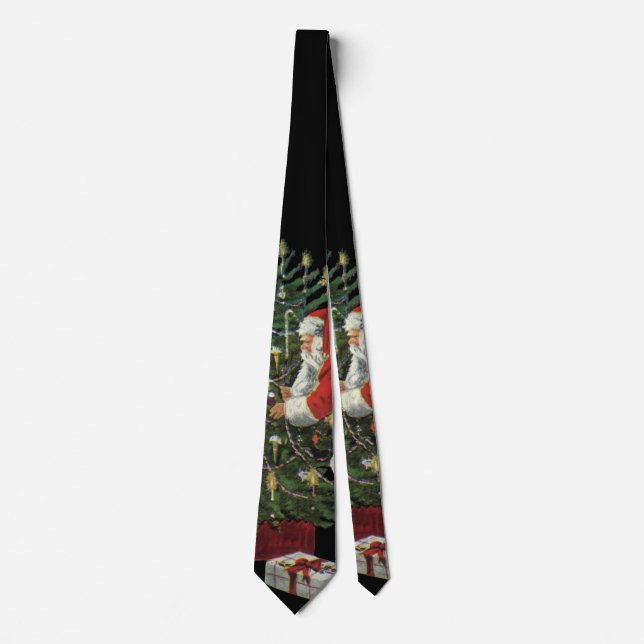 Vintage Christmas, Santa Claus with Presents Tie (Front)