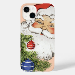 Vintage Christmas Santa Claus with Tree Ornaments Case-Mate iPhone 14 Case